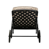 Poolside Reclining Chaise Lounge Patio ArmChair with Wheels & Cushion