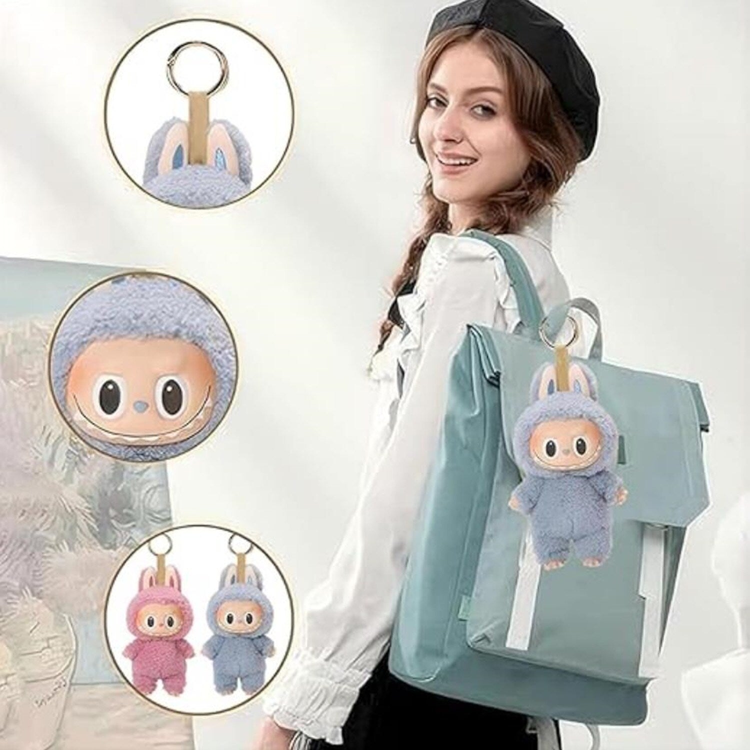 Pop Mart Labubu Plush Doll Keychain, HAPPINESS The Monsters