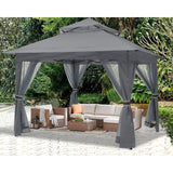 Pop Up Gazebo 13x13 - Outdoor Canopy Tent with Mosquito Netting for Patio Garden Backyard