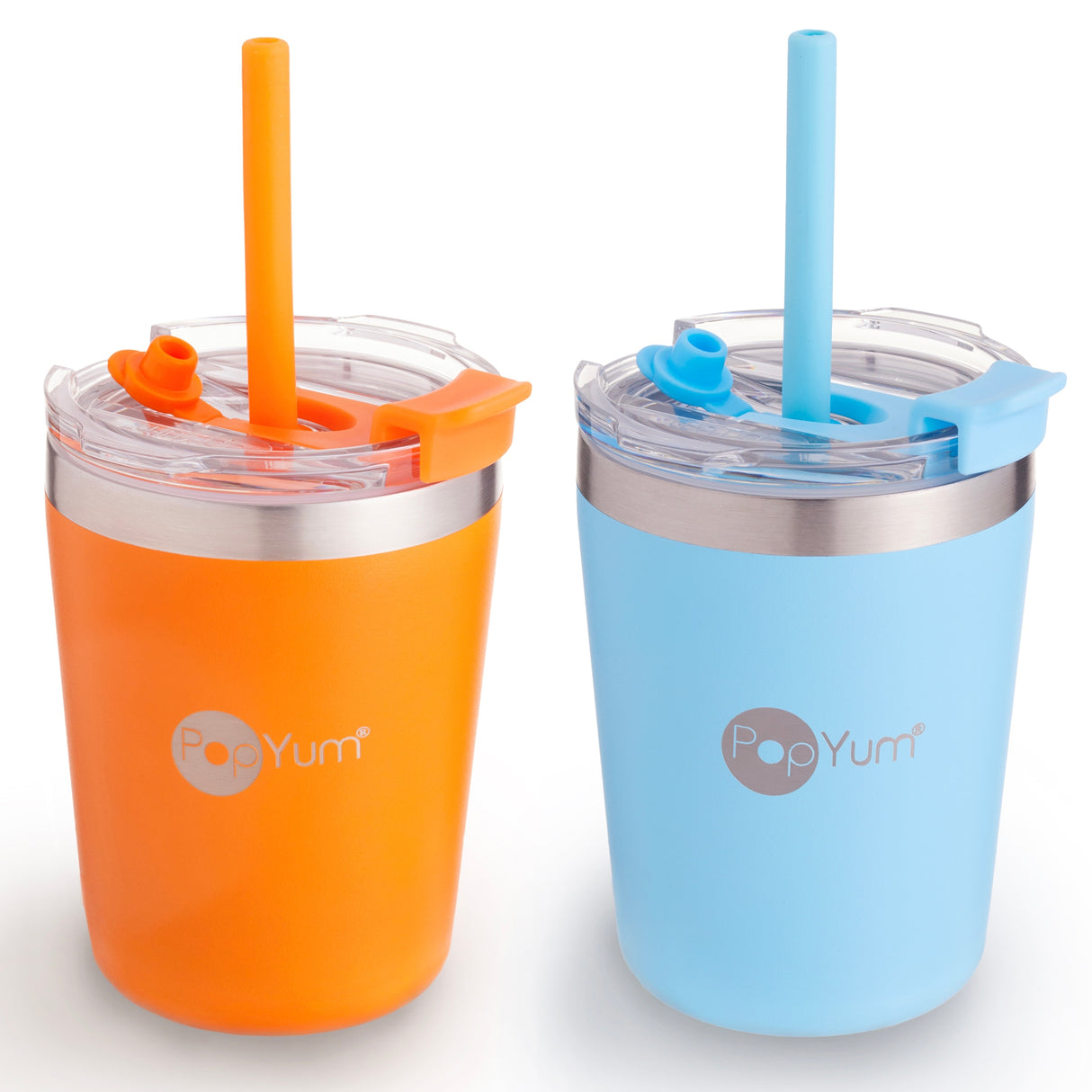 PopYum 9oz Insulated Stainless Steel Kids' Cups, 2-Packs