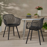 Poppy Outdoor Modern Dining Chair (Set of 2) by Christopher Knight Home