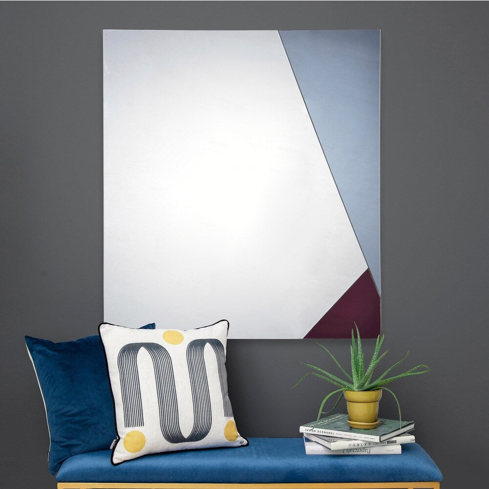 Porch & Den Baseline Blue and Burgundy Square Mirror