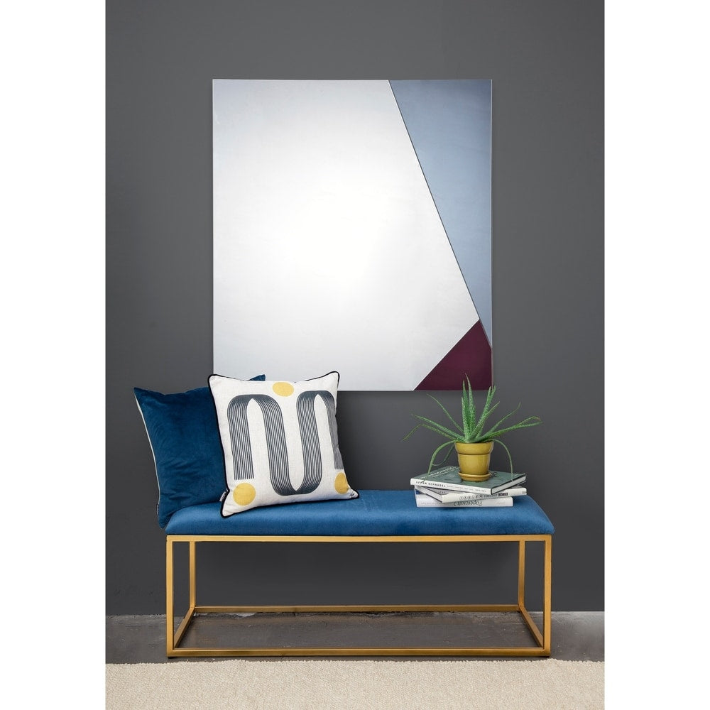 Porch & Den Baseline Blue and Burgundy Square Mirror