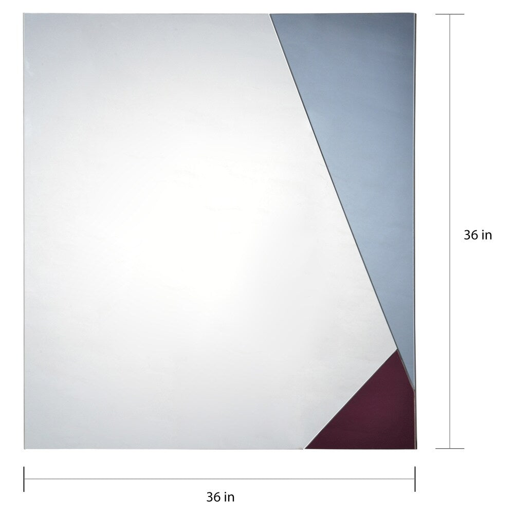 Porch & Den Baseline Blue and Burgundy Square Mirror