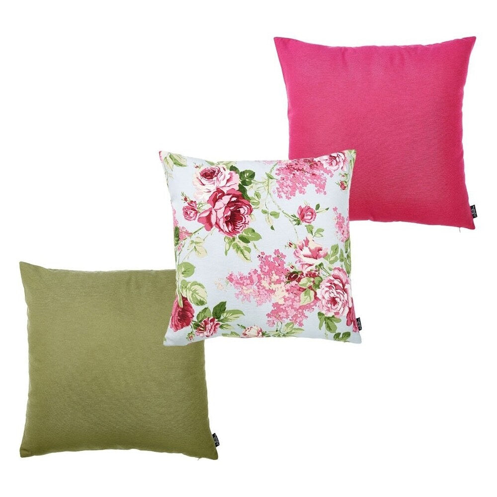 Porch & Den Colleen Pink Floral Throw Pillow Case (Set of 2)