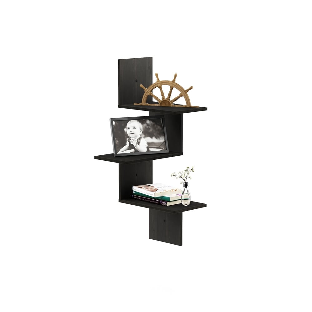 Porch & Den Munjoy Modern 3-tier Wall Floating Corner Shelf