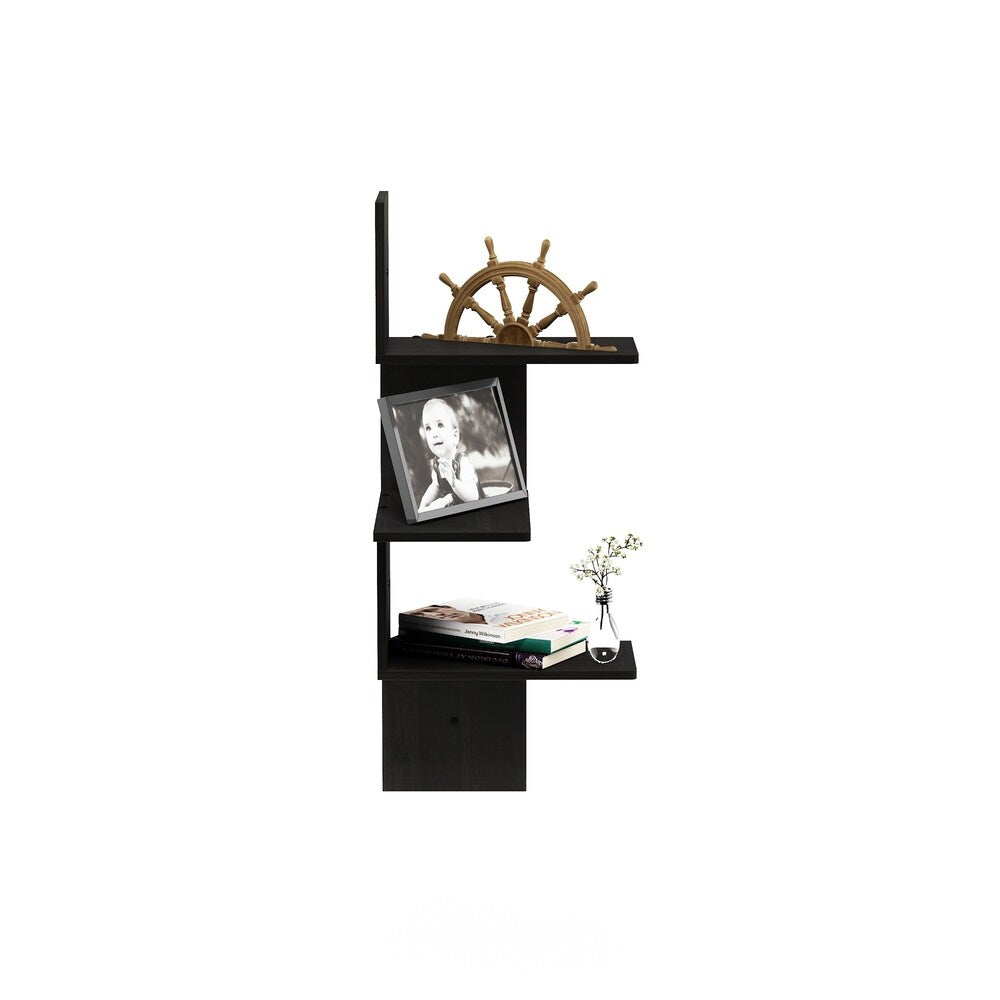 Porch & Den Munjoy Modern 3-tier Wall Floating Corner Shelf
