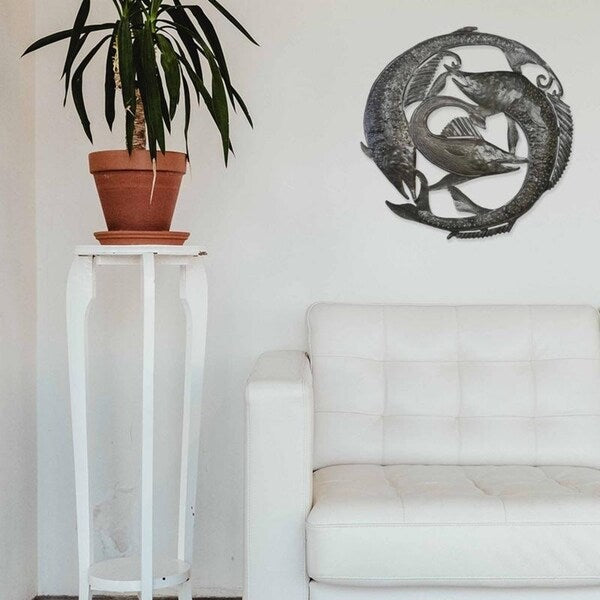 Porch & Den Swordfish Trio Recycled Metal Wall Art (Haiti)