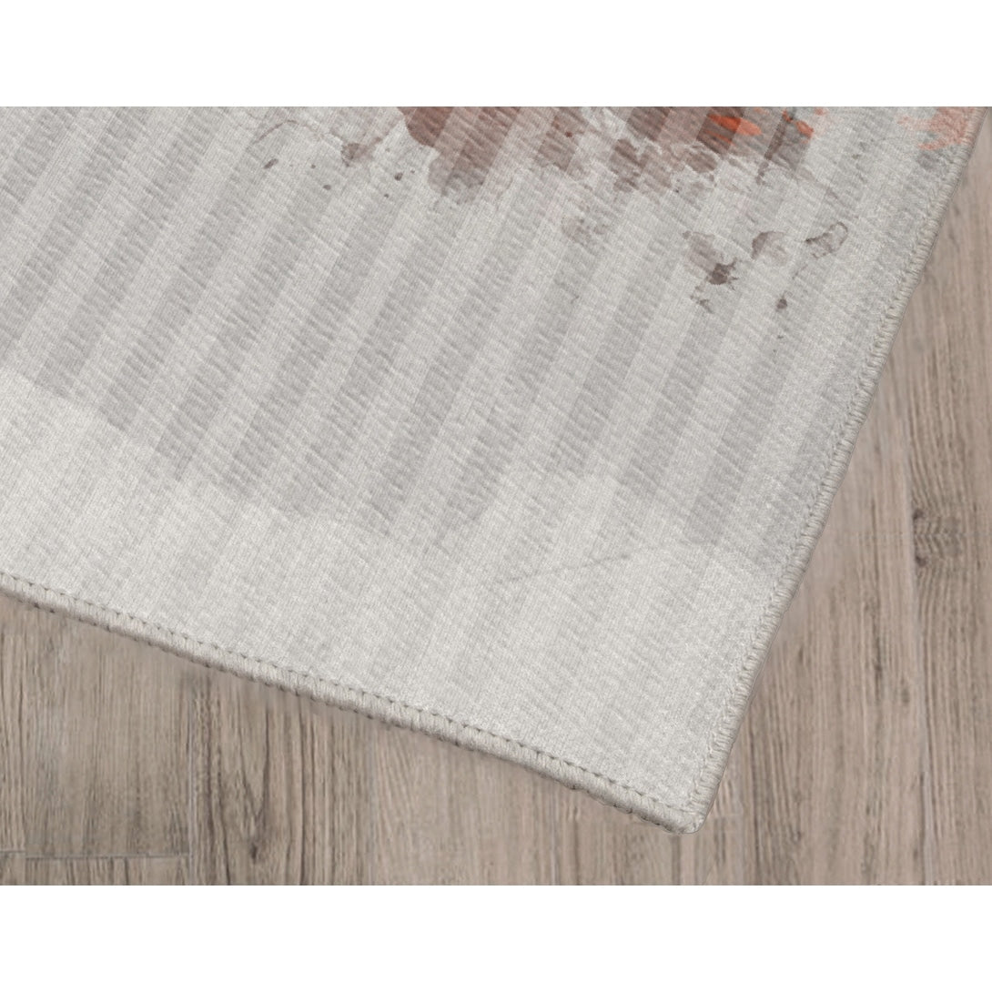 Porch & Den Chehia Watercolor Poppy Pattern Kitchen Mat