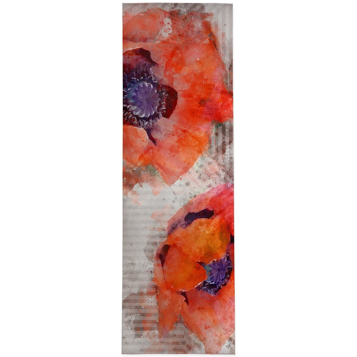 Porch & Den Chehia Watercolor Poppy Pattern Kitchen Mat