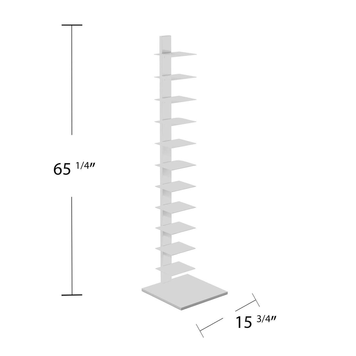 SEI Furniture Denargo White Spine Tower Shelf