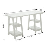 Convenience Concepts Designs2Go Double Trestle Desk with Shelves