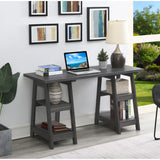 Convenience Concepts Designs2Go Double Trestle Desk with Shelves