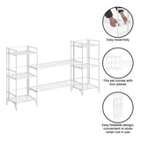 Xtra Storage 3 Tier Folding Metal Shelves with Set of 2 Deluxe Extension Shelves