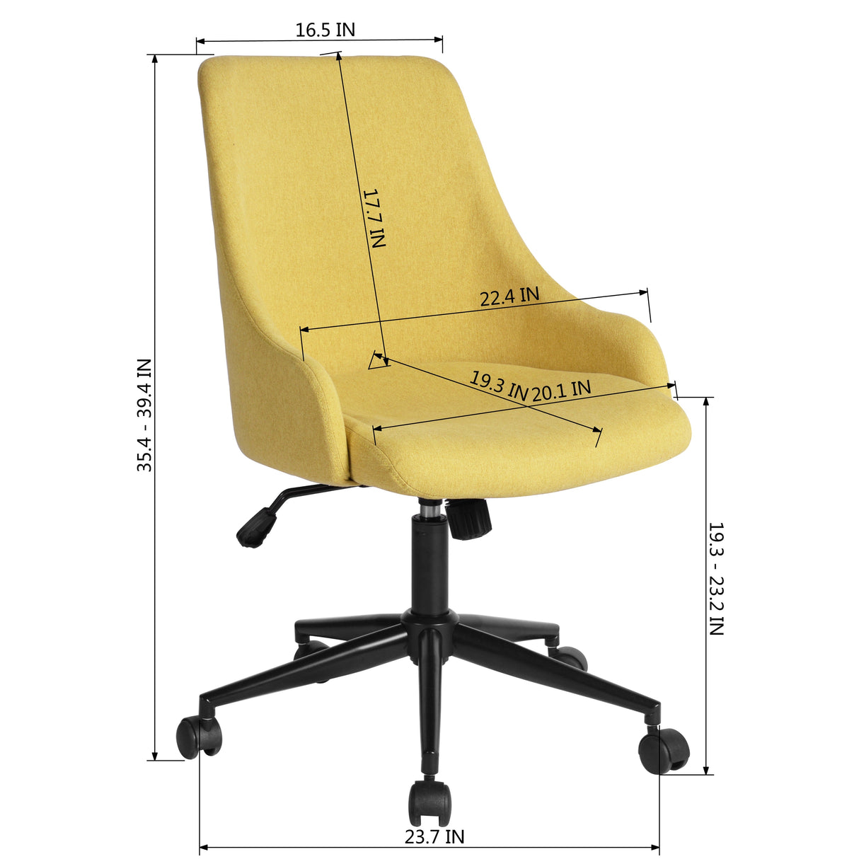 Homy Casa Adjustable Height Swivel Office Chair - N/A