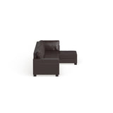Porch & Den Glendale Brown Bonded Leather Modern Sectional Sofa Set with Right Facing Chaise