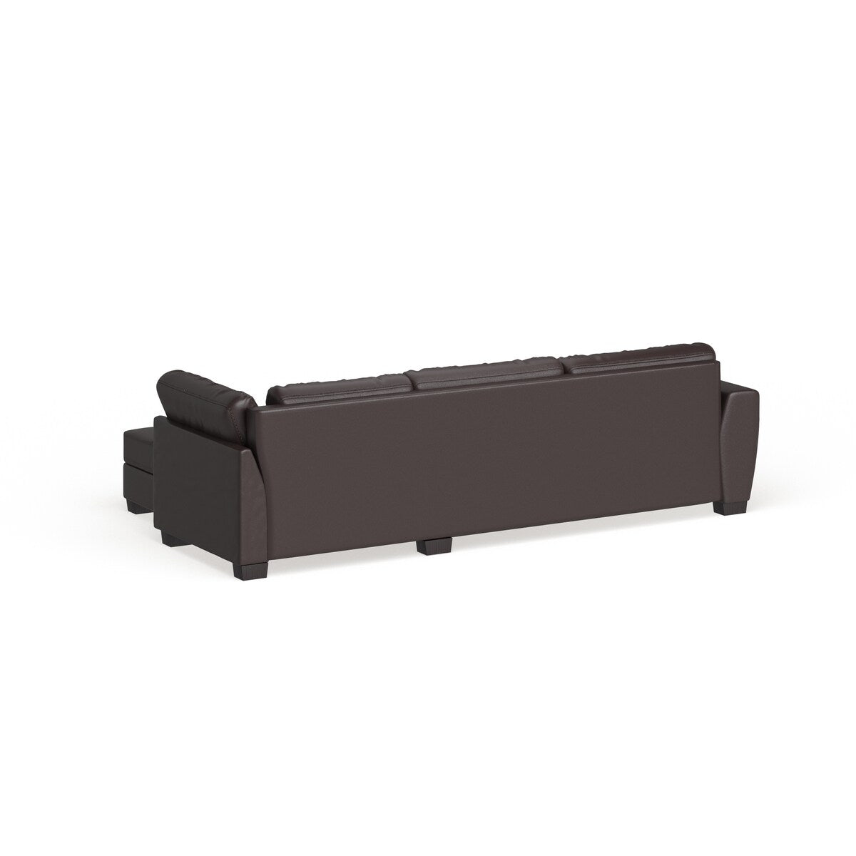 Porch & Den Glendale Brown Bonded Leather Modern Sectional Sofa Set with Right Facing Chaise
