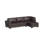 Porch & Den Glendale Brown Bonded Leather Modern Sectional Sofa Set with Right Facing Chaise