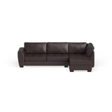 Porch & Den Glendale Brown Bonded Leather Modern Sectional Sofa Set with Right Facing Chaise