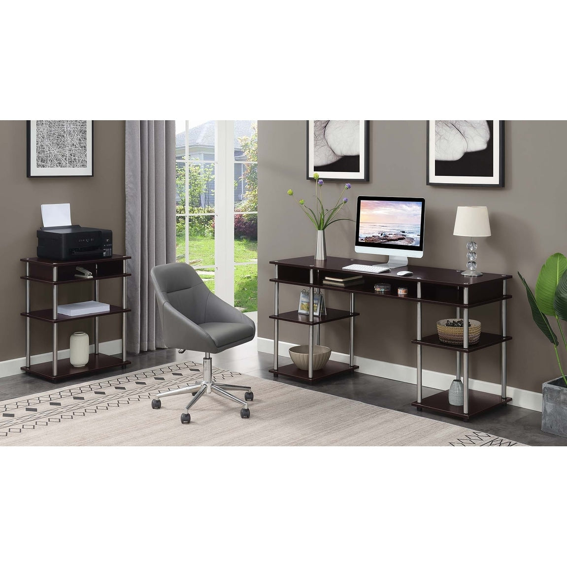 Convenience Concepts Designs2Go No Tools Printer Stand with Shelves