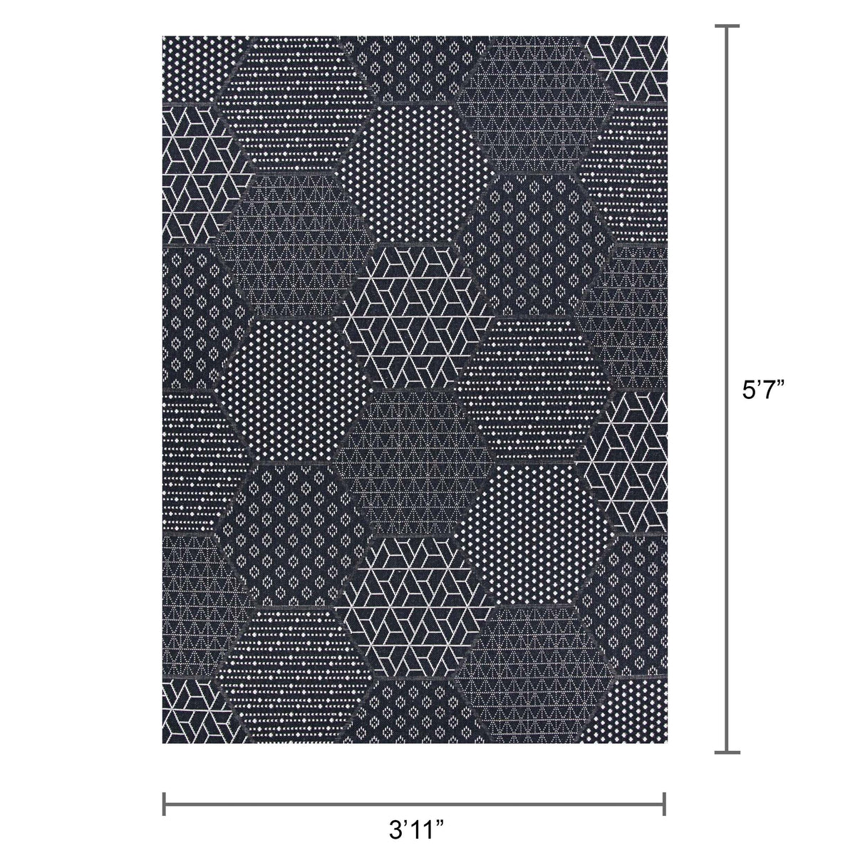 Dream Decor Rugs Hampton Cathode Black Indoor Outdoor Area Rug