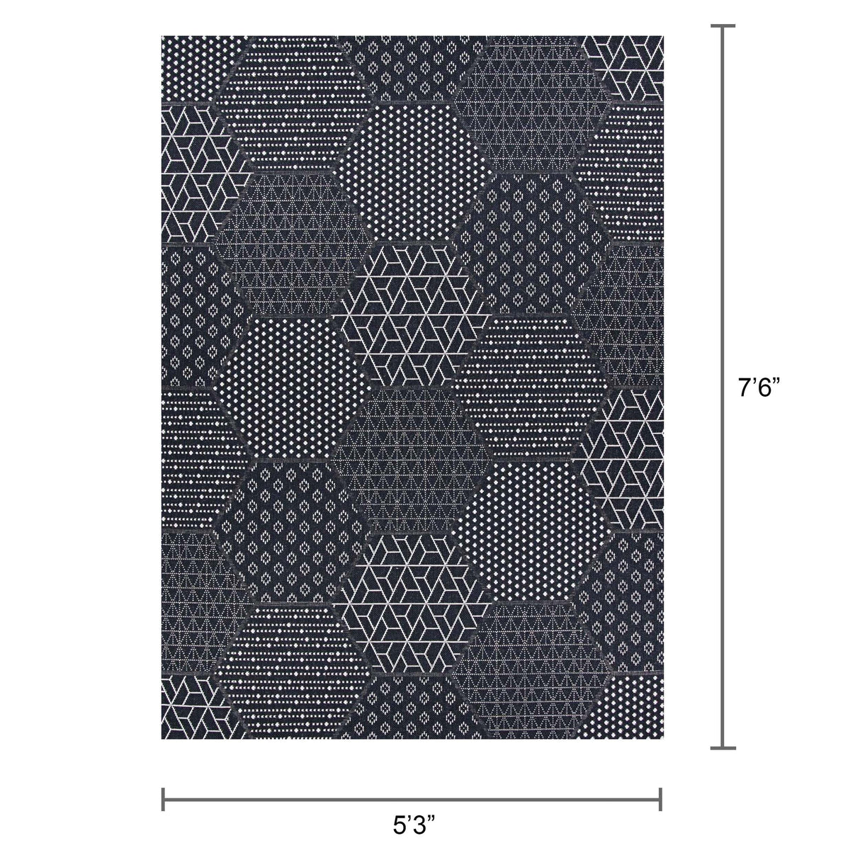 Dream Decor Rugs Hampton Cathode Black Indoor Outdoor Area Rug