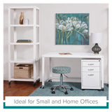 Office Dimensions 72" High Rolling 5 Shelf Bookcase, Industrial Metal, White