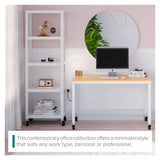Office Dimensions 72" High Rolling 5 Shelf Bookcase, Industrial Metal, White