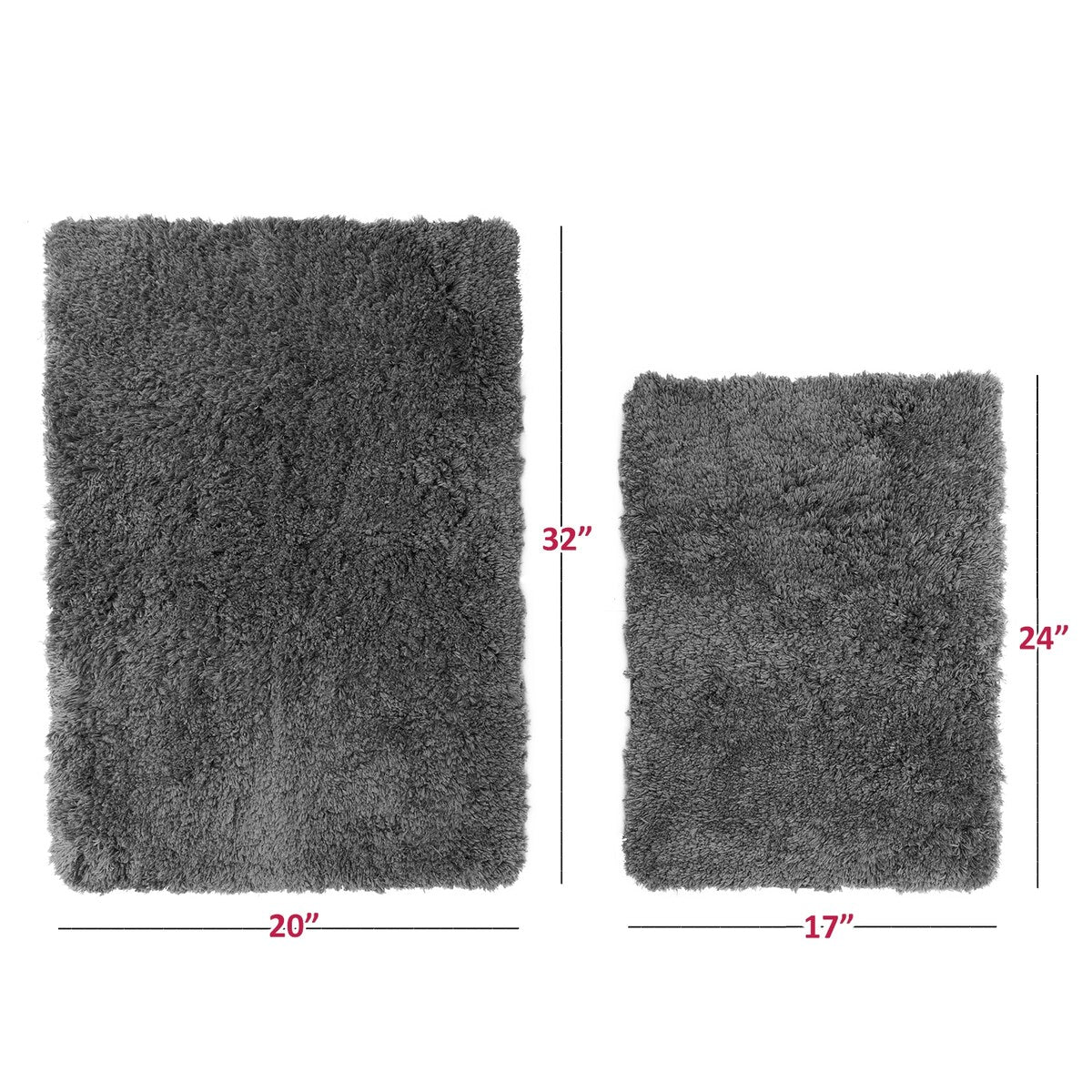Porch & Den Lorena Shaggy/ Non-slip Rubber Backed Bath Rug Set