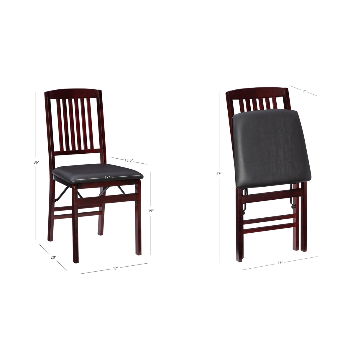 Porch & Den Lowell Espresso Folding Chair (Set of 2)