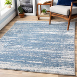 Porch & Den Lynch Blue/ Ivory Abstract Area Rug