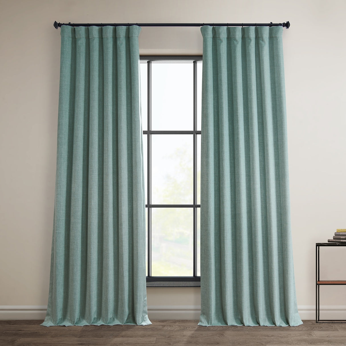 Exclusive Fabrics Faux Linen Room Darkening Curtain (1 Panel)