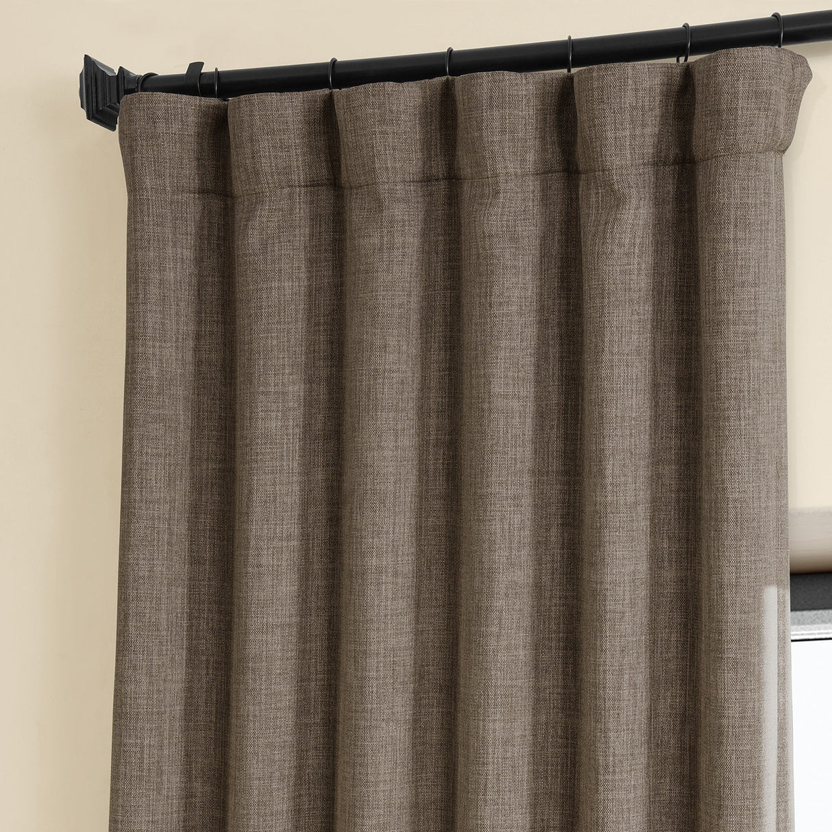 Exclusive Fabrics Faux Linen Room Darkening Curtain (1 Panel)