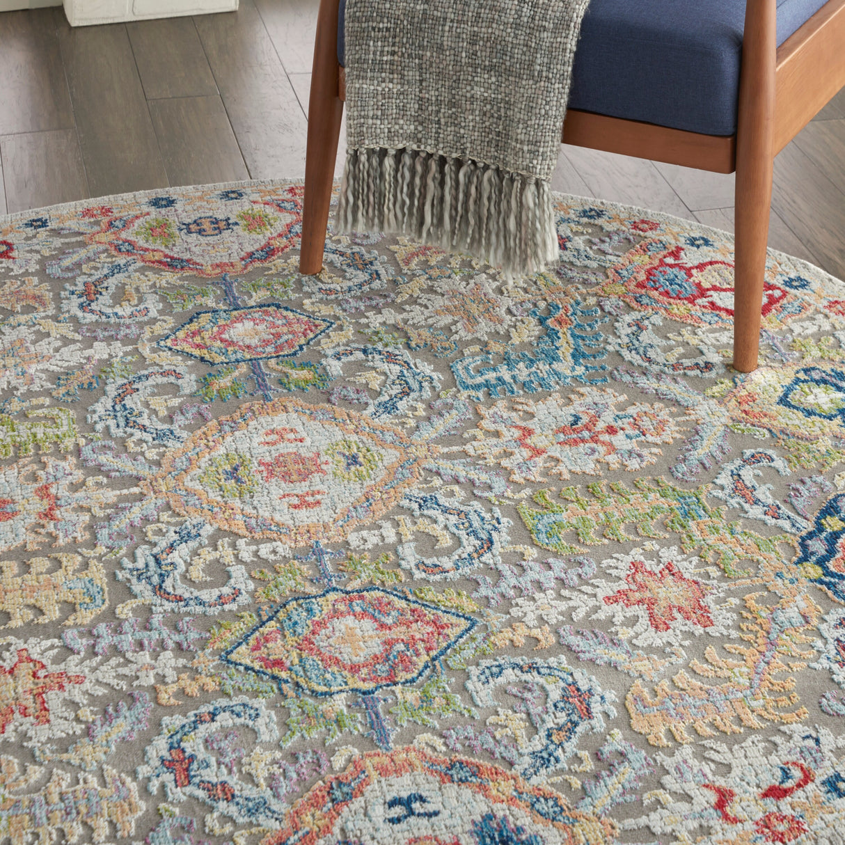 Porch & Den Mueller Vintage Grey/Multicolor Persian Area Rug