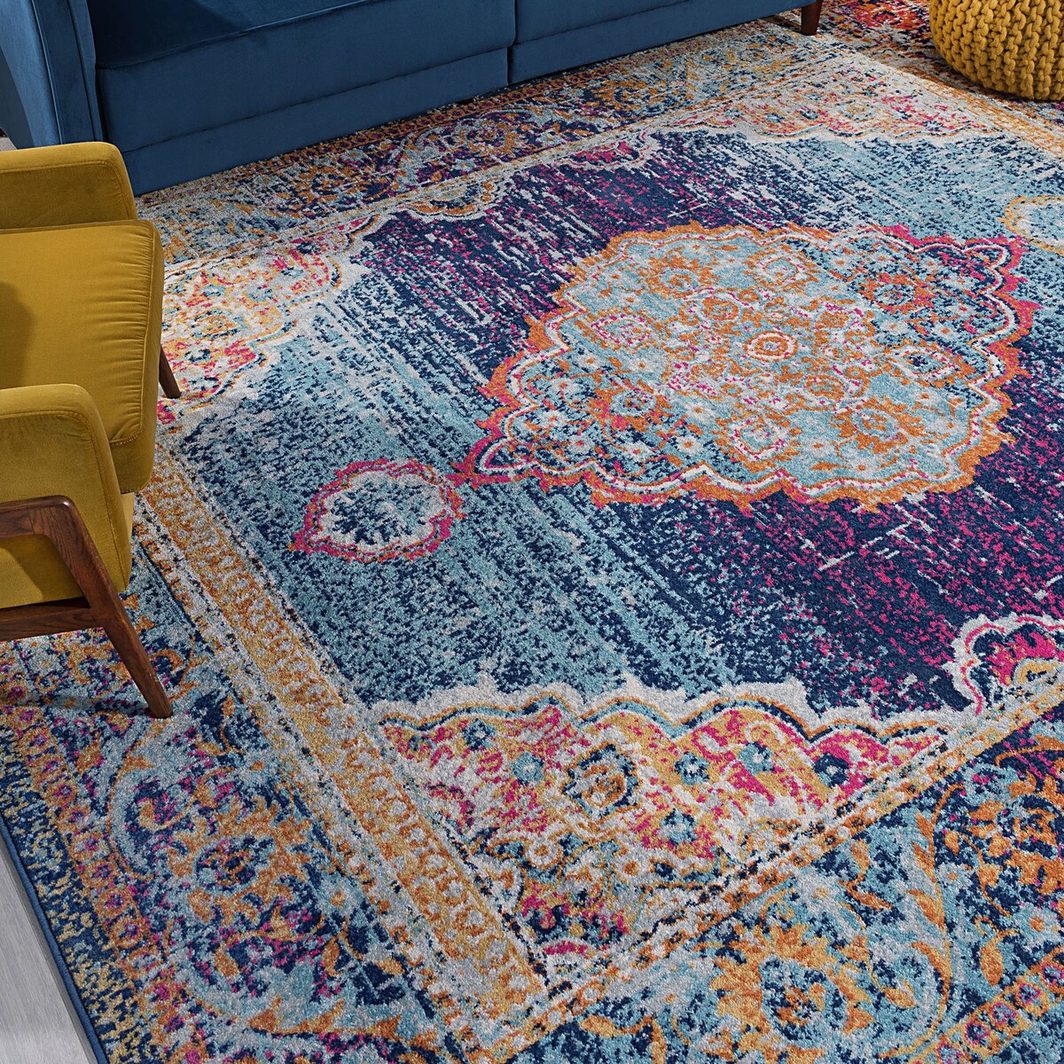 Jade Bohemian & Eclectic Overdyed Indoor Area Rug