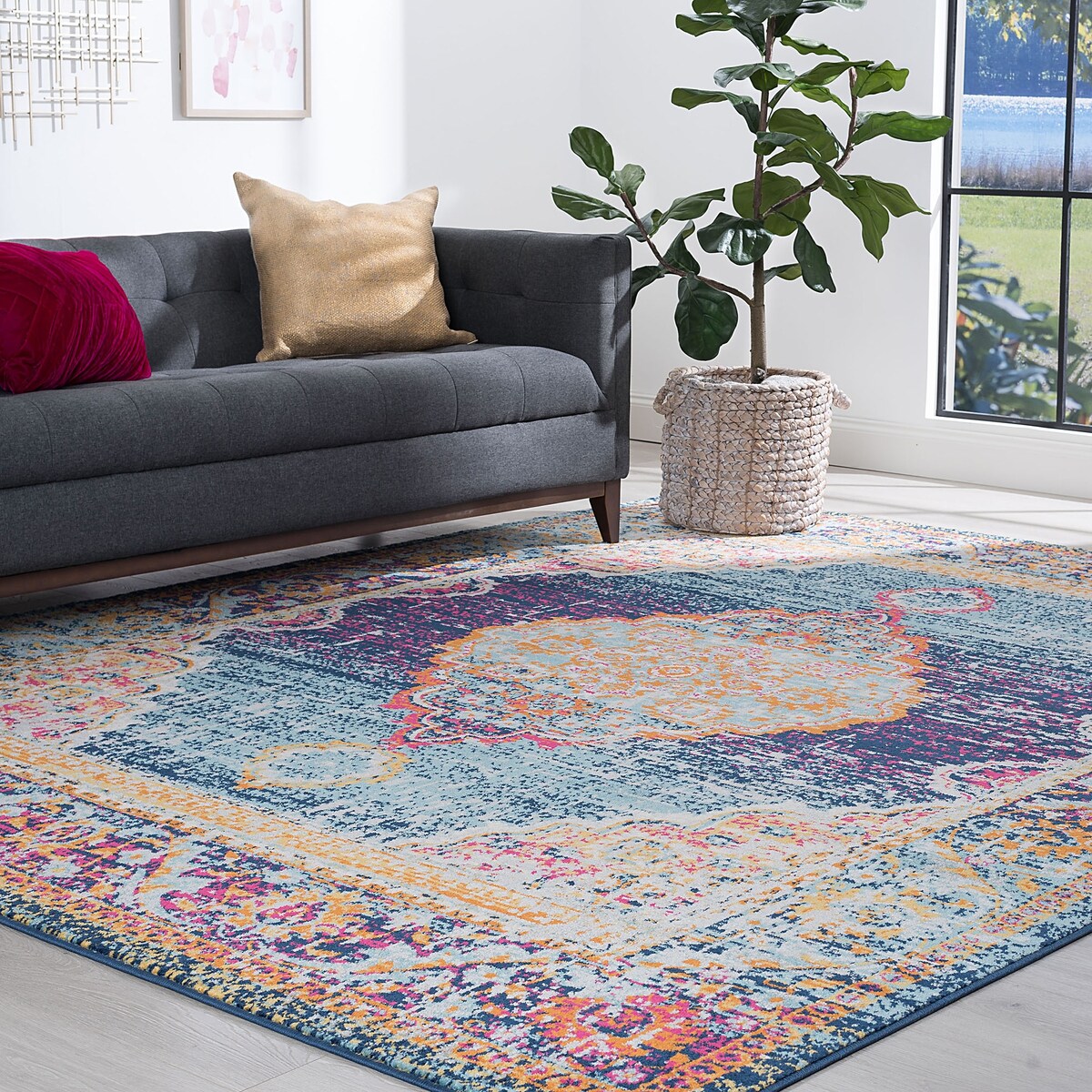 Jade Bohemian & Eclectic Overdyed Indoor Area Rug