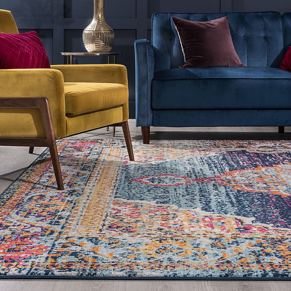 Jade Bohemian & Eclectic Overdyed Indoor Area Rug