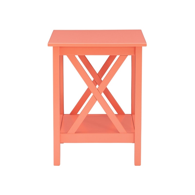 Ripplewood Farmhouse X-Base Side End Table