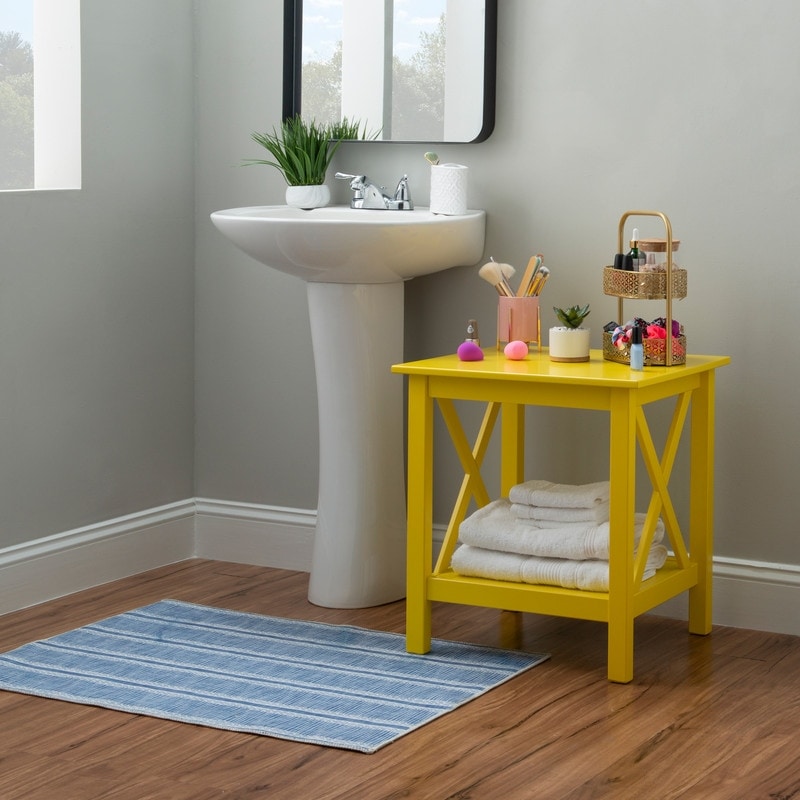 Ripplewood Farmhouse X-Base Side End Table