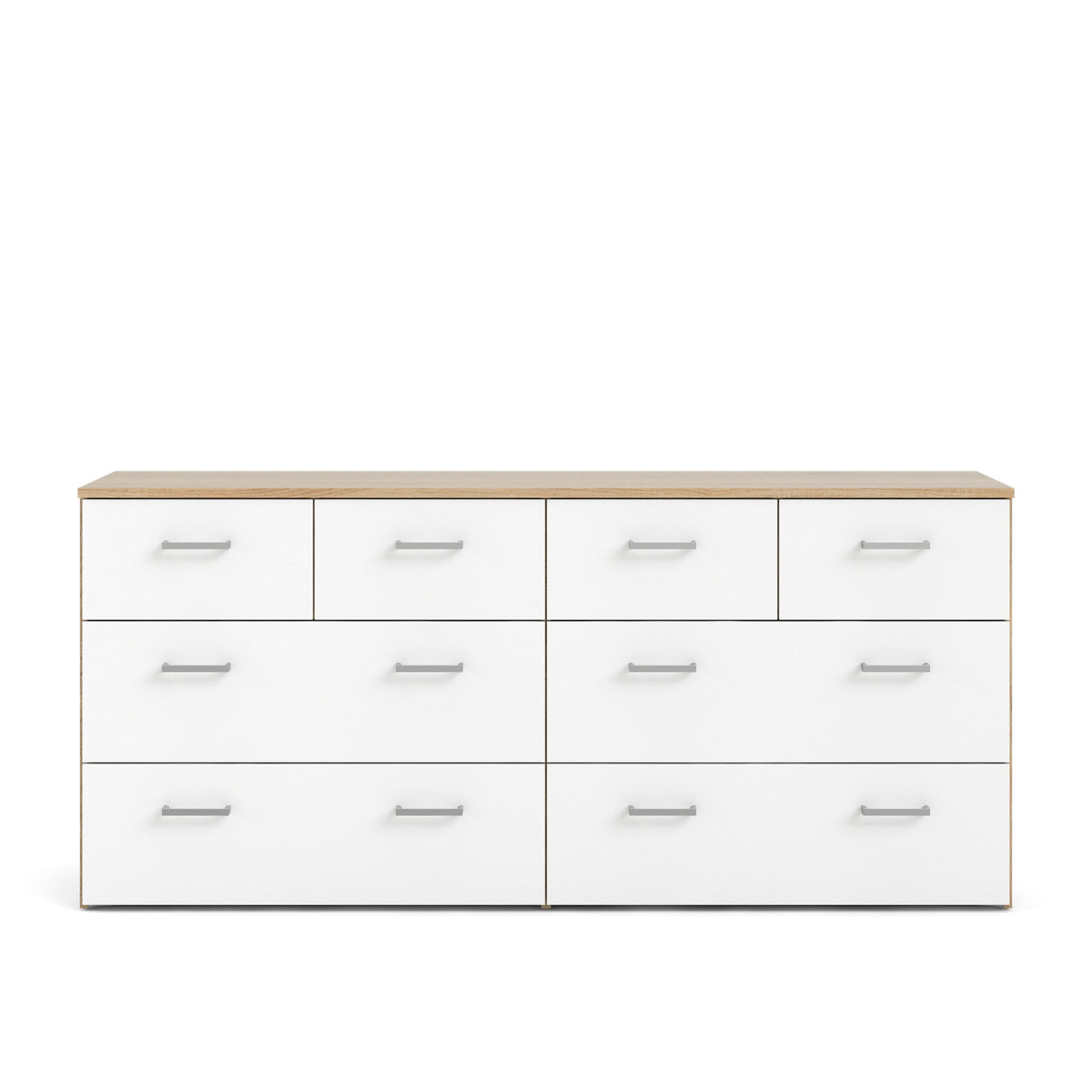 Porch & Den Space Oak Structure and White 8-drawer Double Dresser