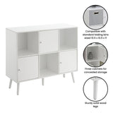 Xtra Storage Cube Organizer Sideboard Console Table with 3 Cubbies and 3 Cabinets
