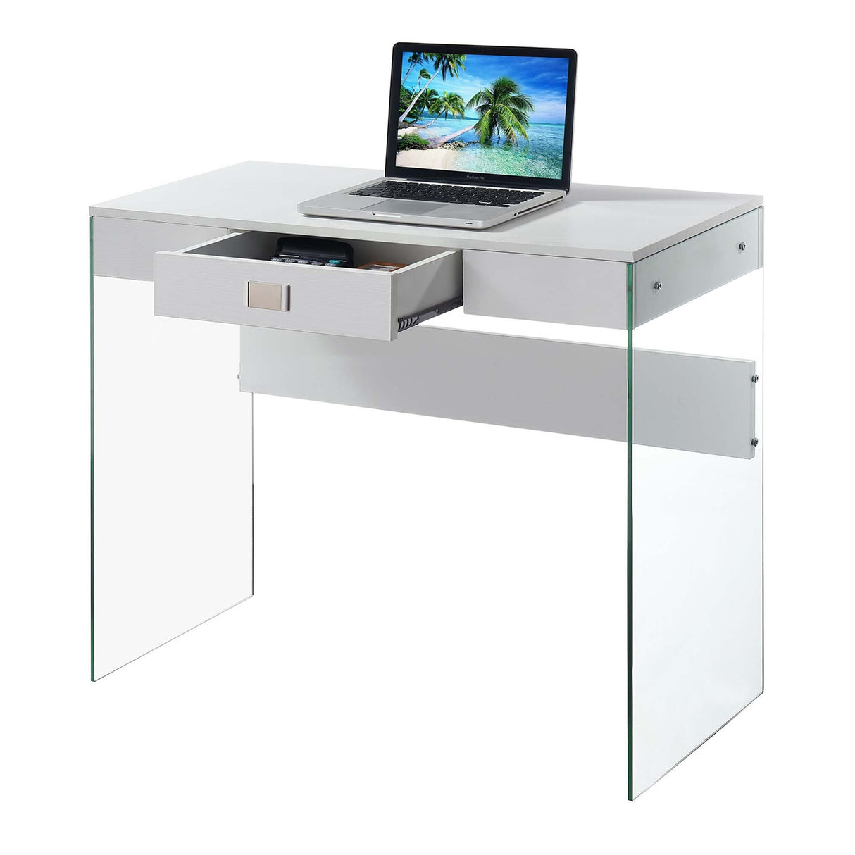 Convenience Concepts SoHo 1 Drawer Glass 36" Desk