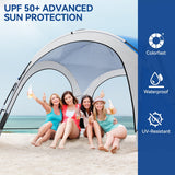 Portable 10 Person Beach Tent Canopy UPF50+ Dome Tent Sun Shelter