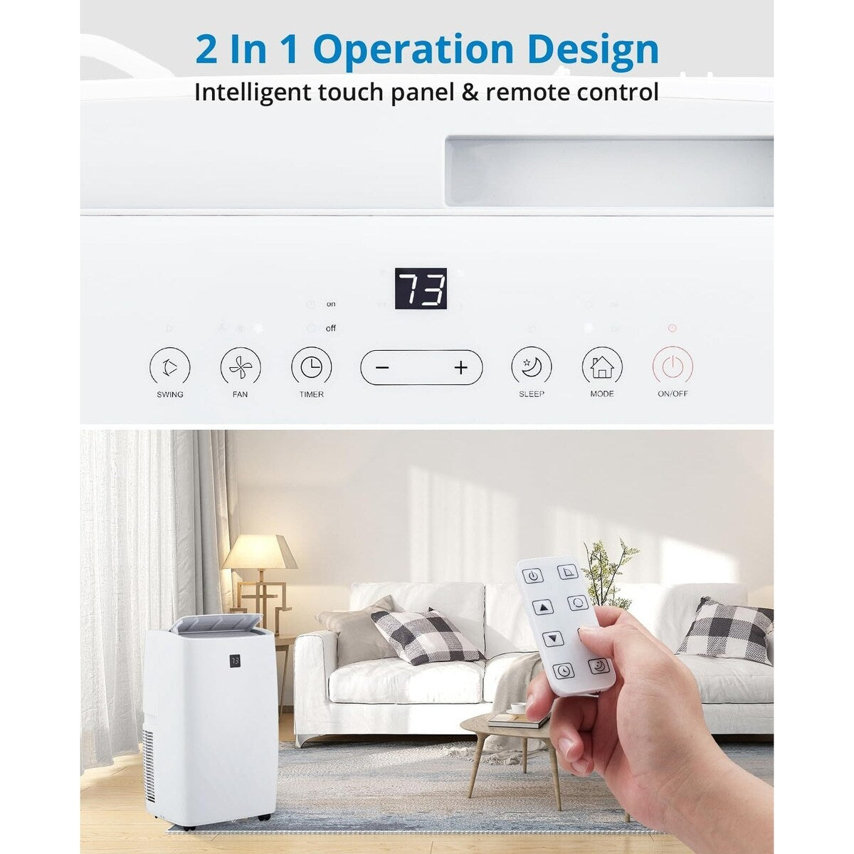 Portable Air Conditioner - 12000 BTU, Cools Up To 350 sq. ft, 4-in-1 with Window Kit