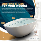 Portable Bath Tubs Adult - 67” White Oval Bathtubs for Bathroom - Medium