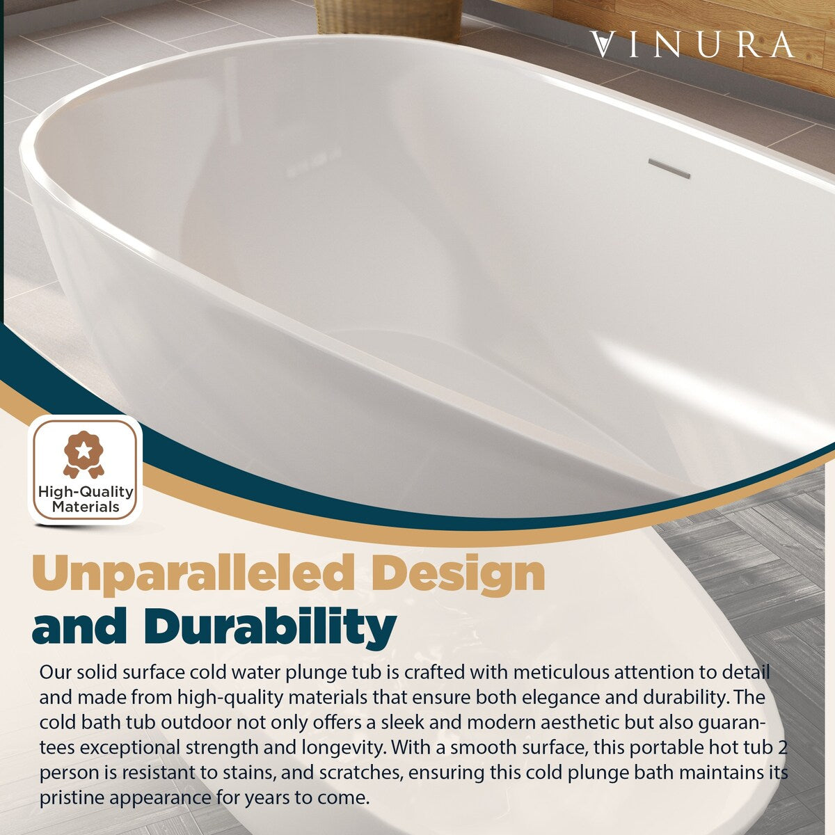 Portable Bath Tubs Adult - 67” White Oval Bathtubs for Bathroom - Medium