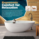 Portable Bath Tubs Adult - 67” White Oval Bathtubs for Bathroom - Medium