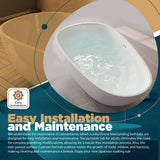 Portable Bath Tubs Adult - 67” White Oval Bathtubs for Bathroom - Medium