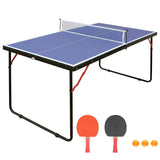 Portable Foldable Table Tennis Set with MDF Board, Net & 2 Paddles for Indoor/Outdoor Games