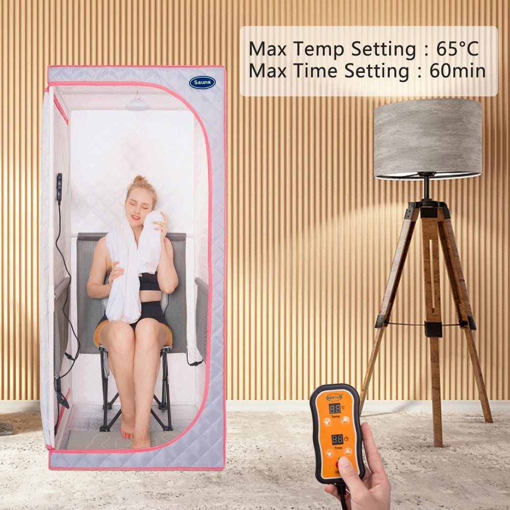 Portable Infrared Sauna Tent with Foldable Chair and Reading light